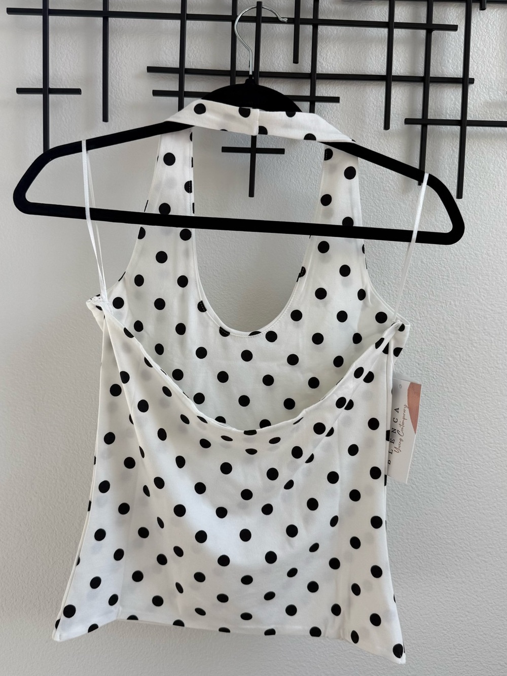NWT Blenca Polka Dot Halter Tank Top Women’s Medium Retro Chic Summer Top - Picture 3 of 5